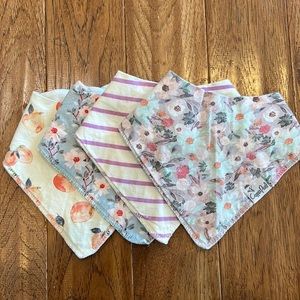 Copper Pearl bandana bibs girly floral set of 4.